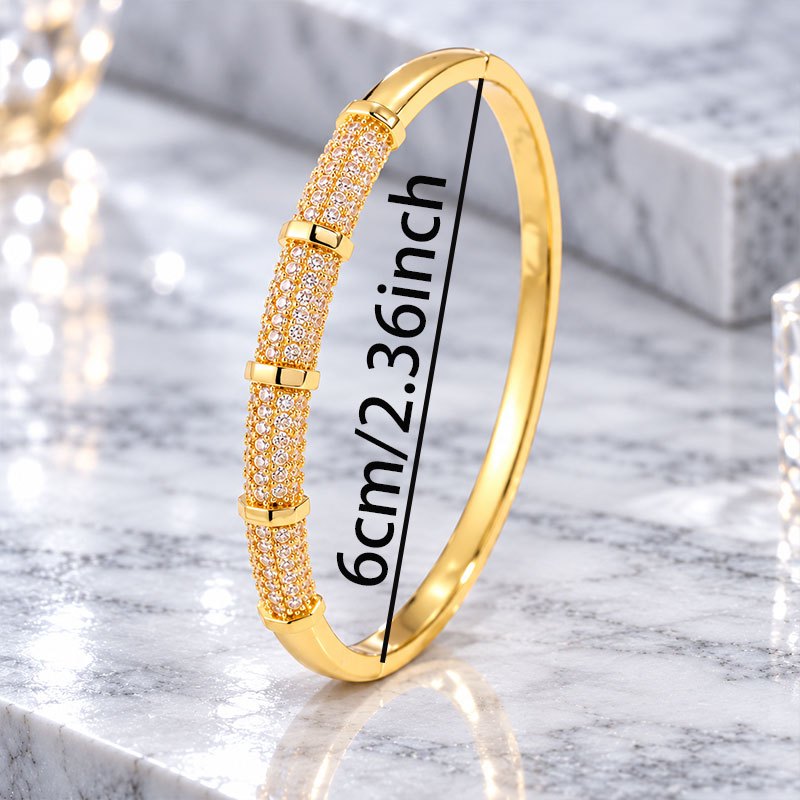 Women's 2pc Copper Bangle & Stainless Steel Ring Set with Zirconia